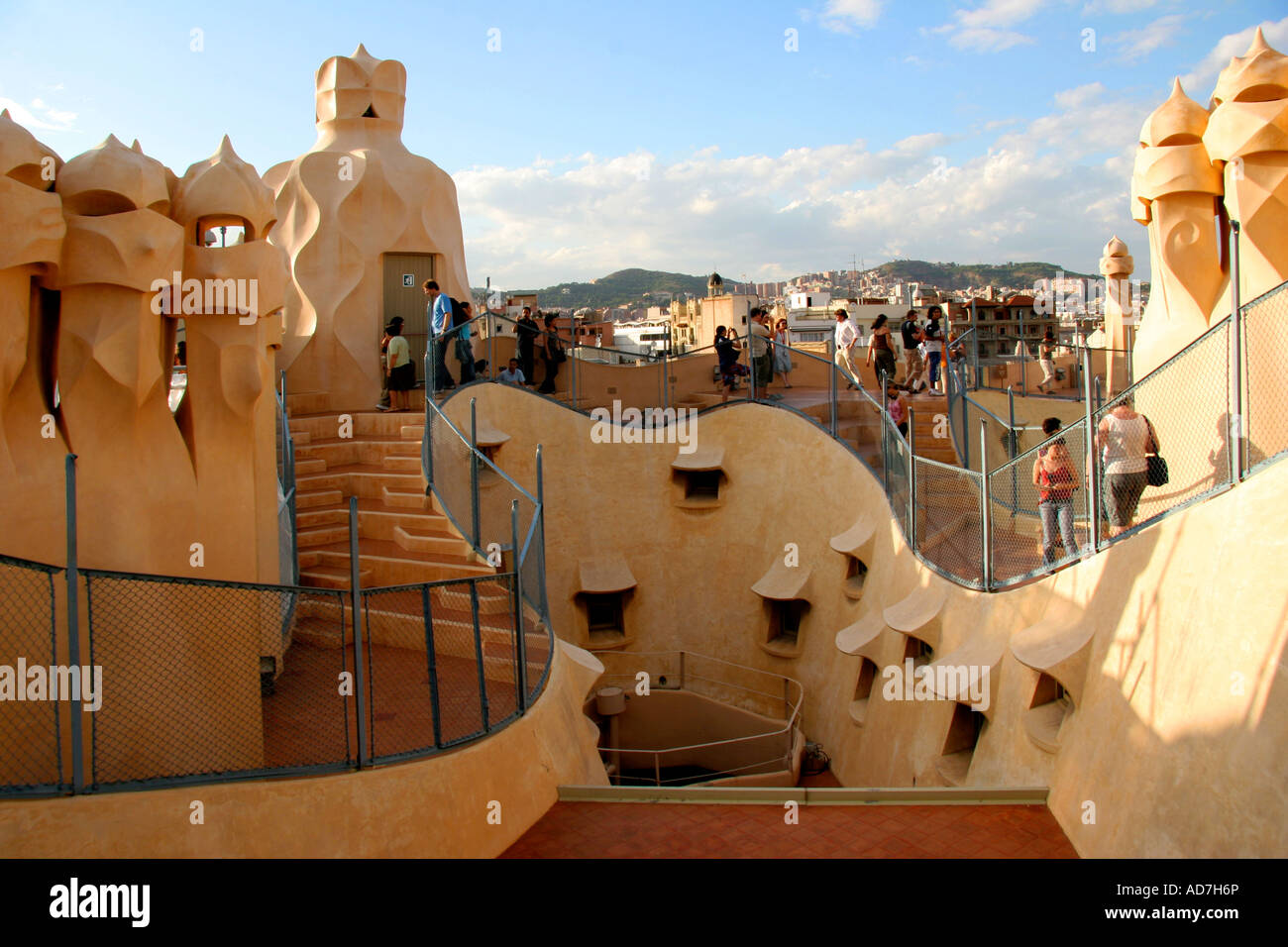 Apartment Building Roof the roof deck of gaudi's casa milo apartment building stock photo Apartment Building Roof the roof deck of gaudi's casa milo apartment building stock photo