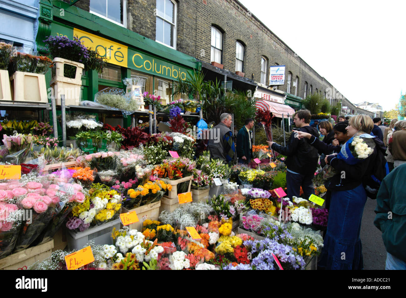 Flower stall at Columbia Road Flower Market, Tower Hamlet, London Stock