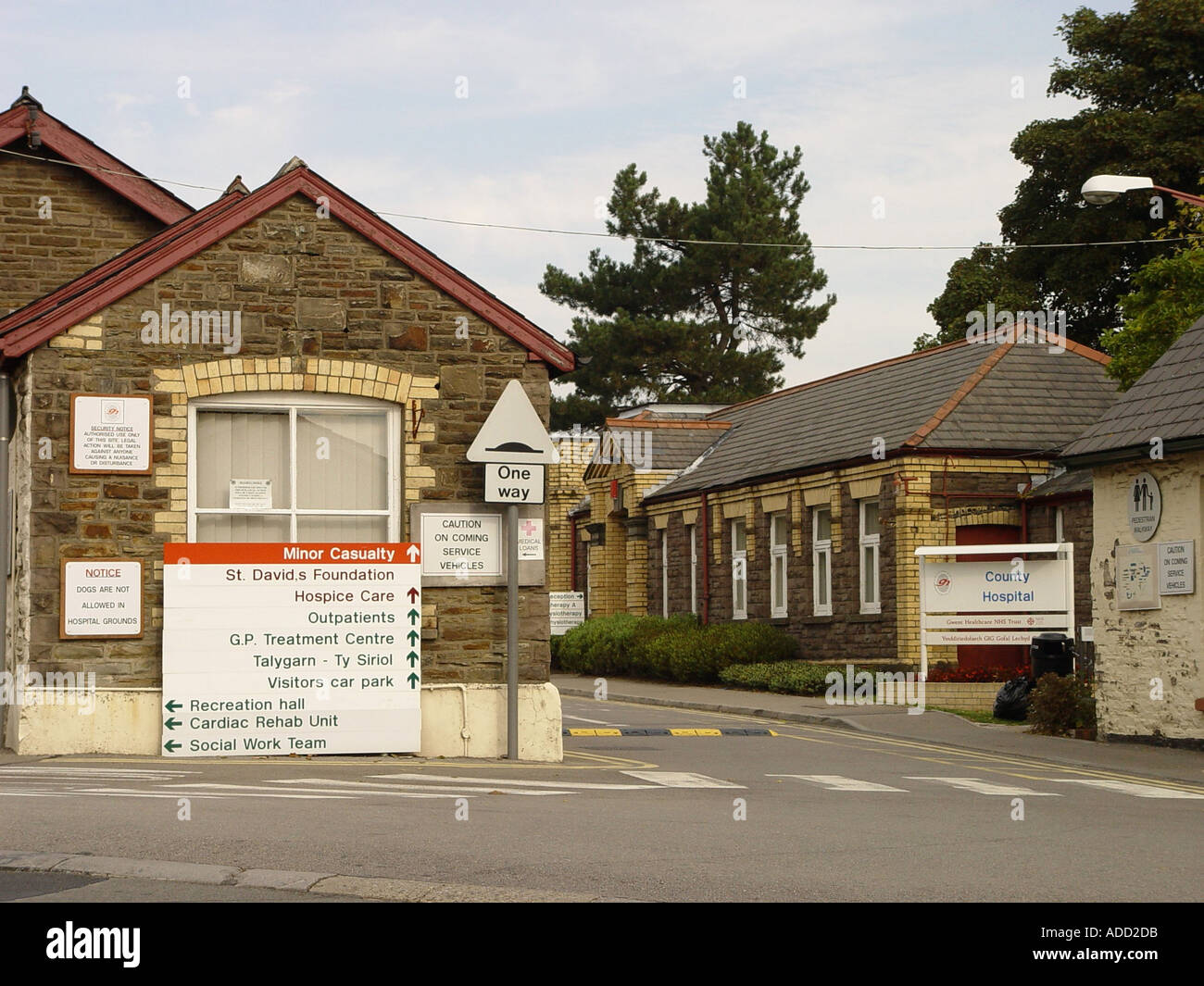 Entrance to County Hospital Pontypool Gwent South Wales GB UK 2003