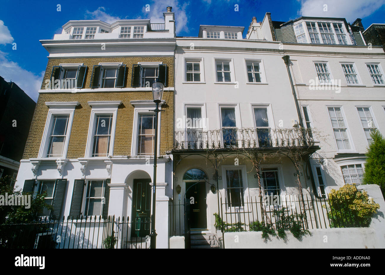 Edwardian terrace house Cheyne Walk Chelsea London Stock Photo, Royalty
