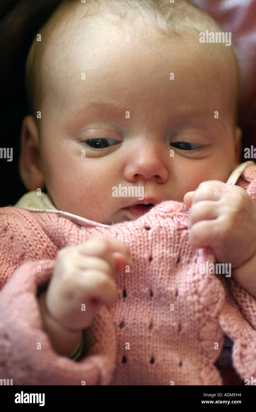 Stock Photo - Ten week old baby girl, Lucy. Glasgow, Scotland, United Kingdom - ten-week-old-baby-girl-lucy-glasgow-scotland-united-kingdom-ADMEH4