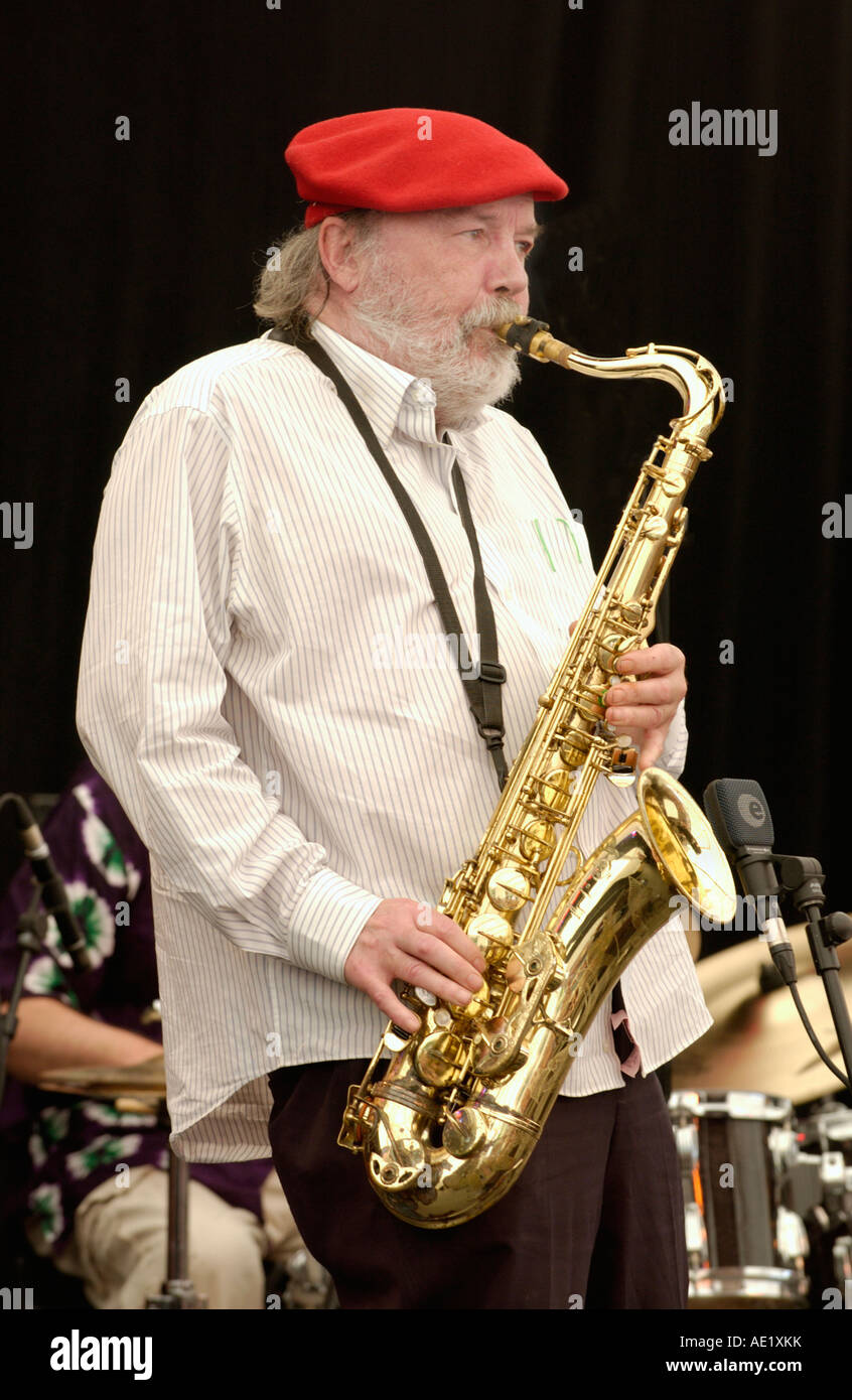 British tenor saxophonist Don Weller performing at Brecon Jazz Stock
