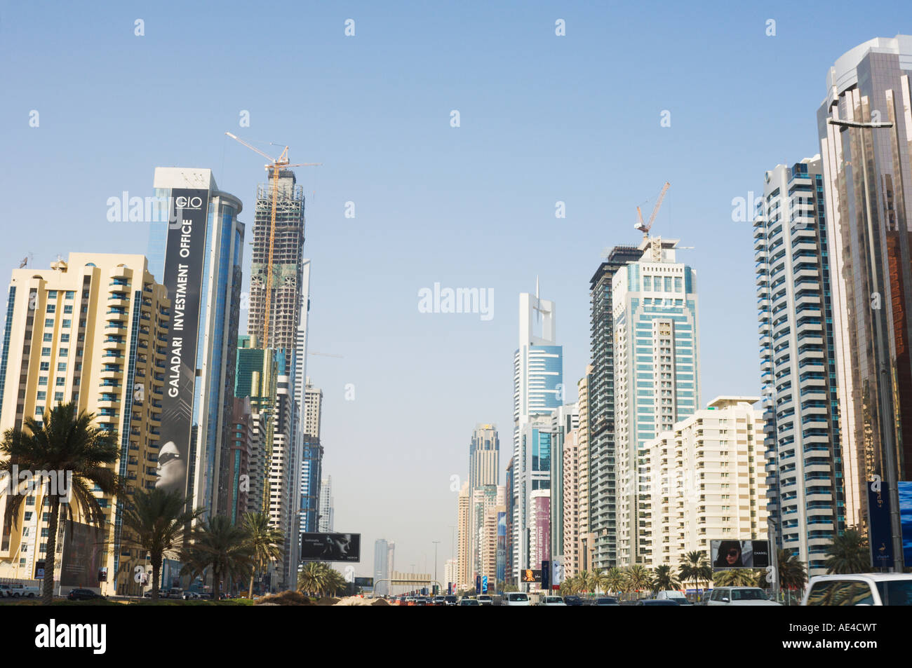 Sheikh Zayed Road Dubai United Arab Emirates Middle East Stock Photo