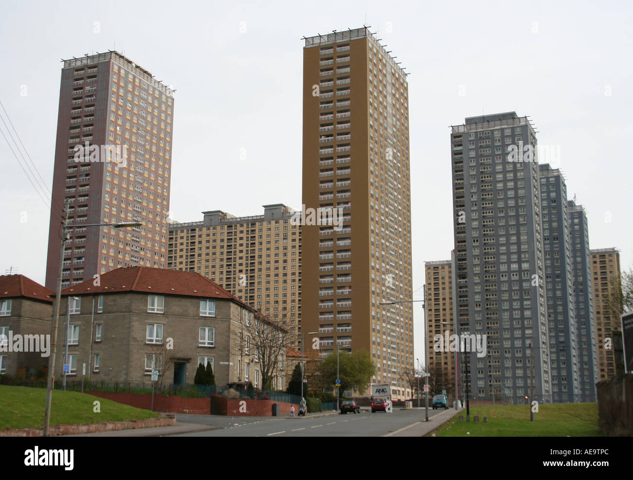 Red Road housing estate, Glasgow April 2006 Stock Photo, Royalty Free