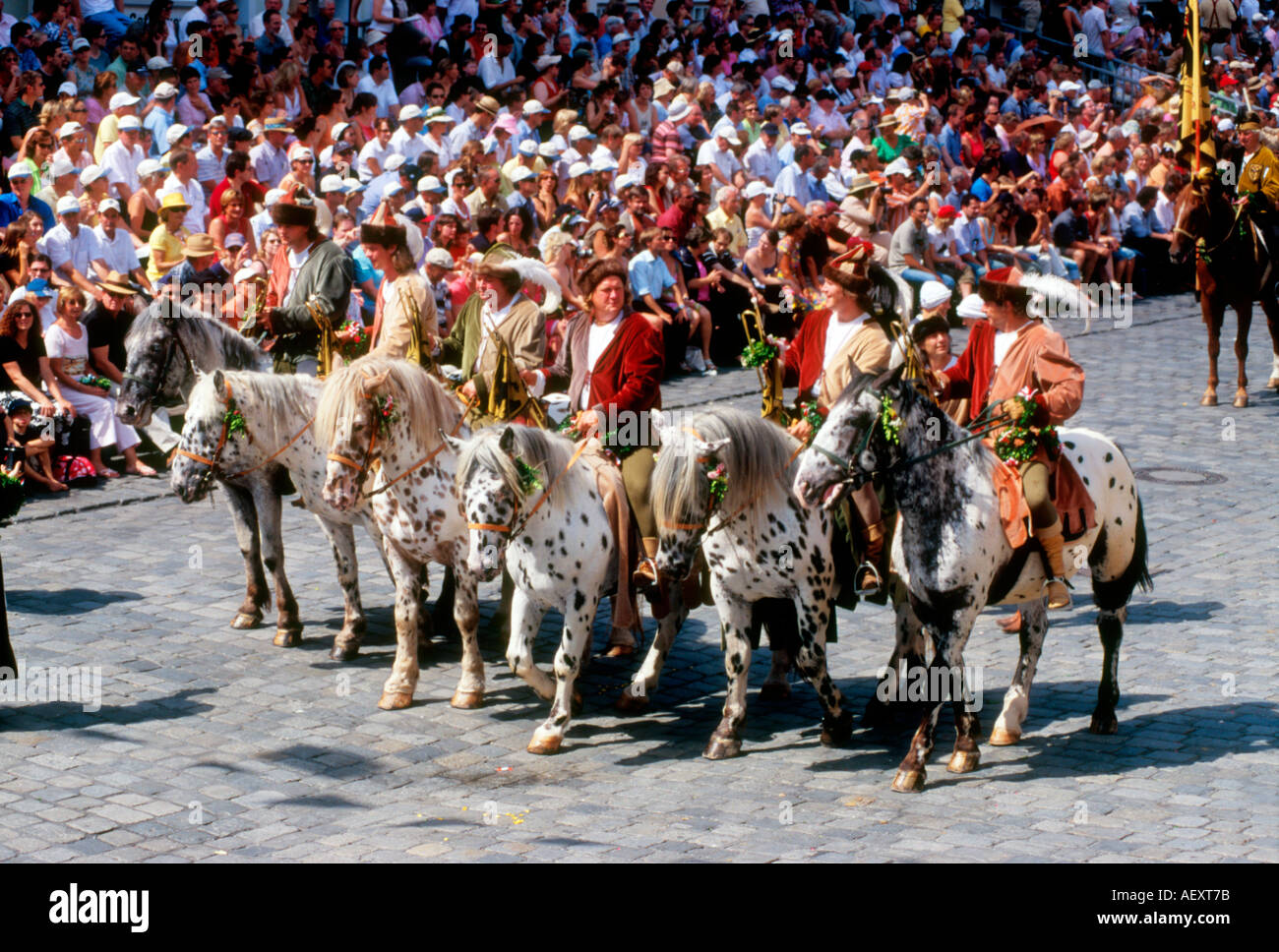 Parade Landshut medieval festival Germany Hochzeit Stock Photo, Royalty