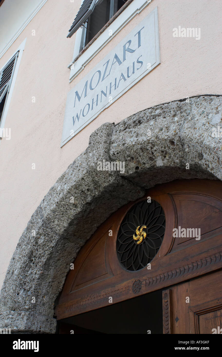 The house at which Wolfgang Amadeus Mozart lived in Salzburg Austria