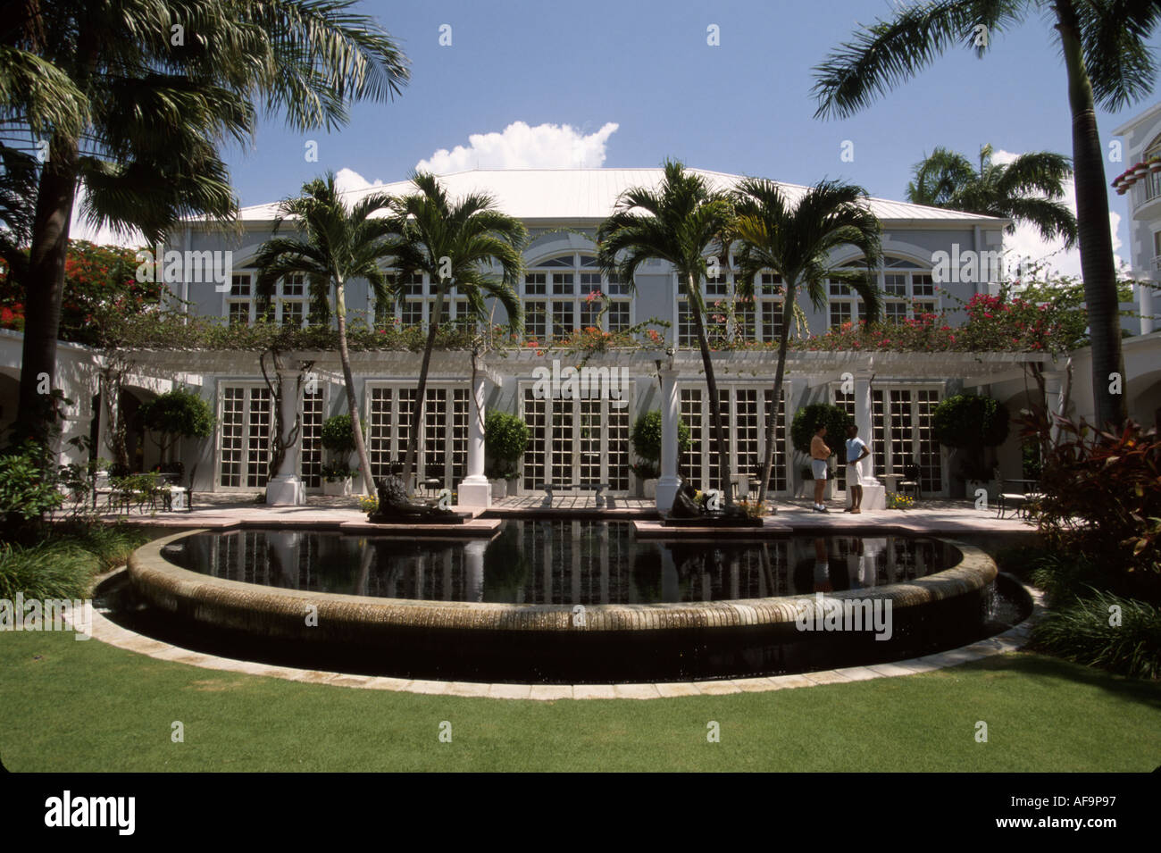 Grand Cayman BWI Hyatt Regency Hotel British Colonial Style Architecture Reflecting Pool Grand Cayman BWI Hyatt Regency Hotel British Colonial Style Architecture Reflecting Pool
