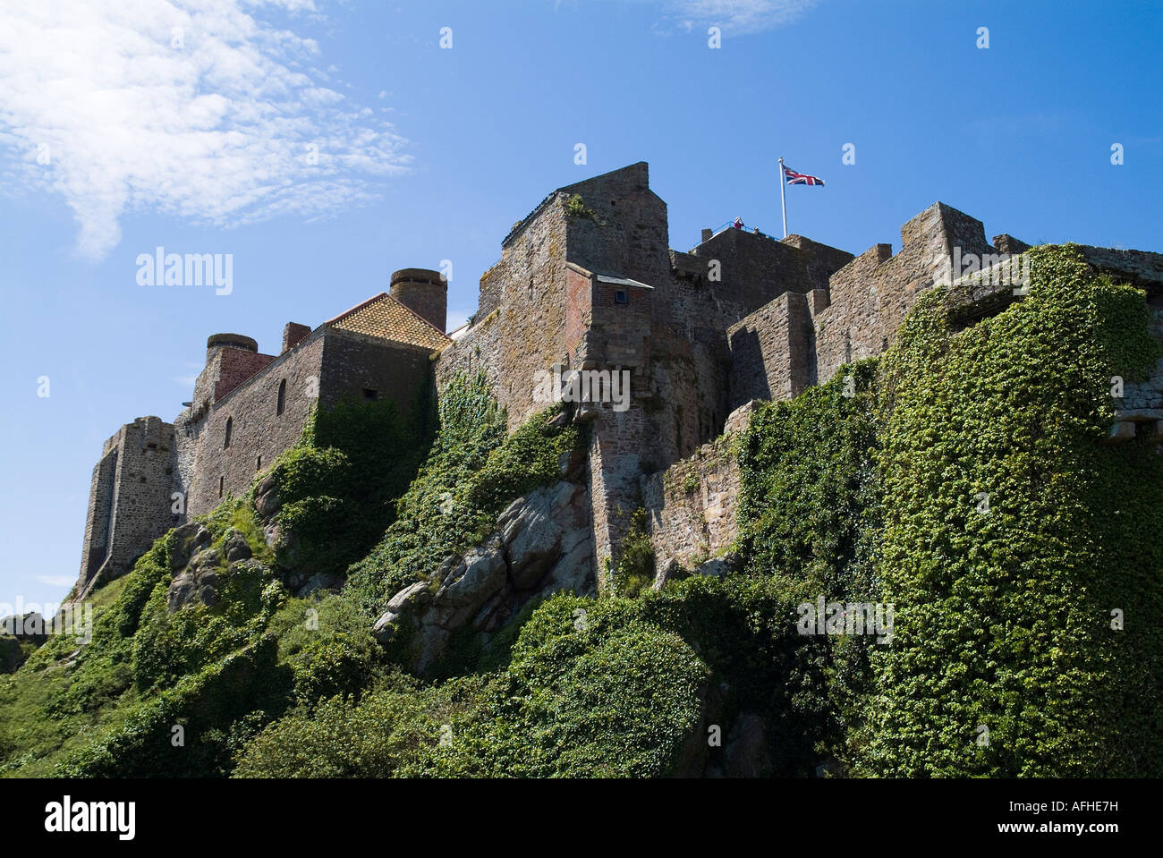 Mont Orgueil Castle St Martin Jersey Cliff Face Fortified Castle Stock Photo, Royalty Free Image Mont Orgueil Castle St Martin Jersey Cliff Face Fortified Castle Stock Photo, Royalty Free Image