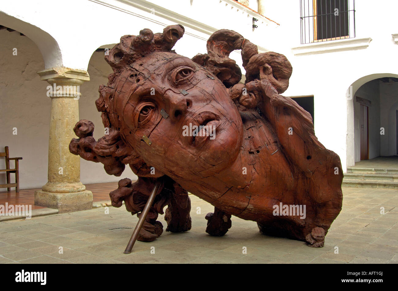 A sculpture from polyester resin by Javier Marin called Cabeza de Mujer Roja ...