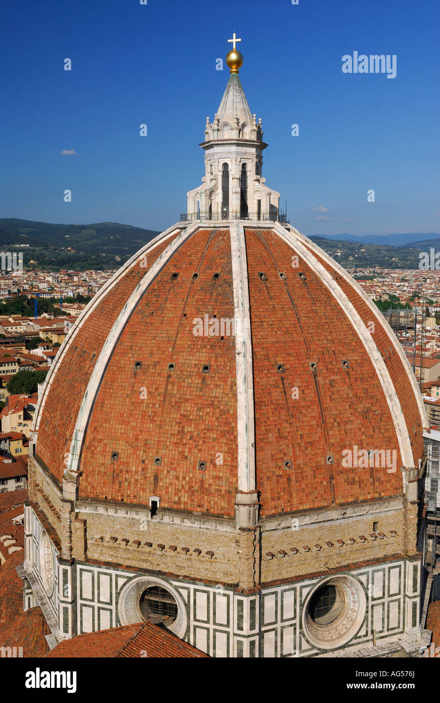 Brunelleschi Duomo cupola red dome Santa Maria del Fiori Saint Mary Stock Photo, Royalty Free