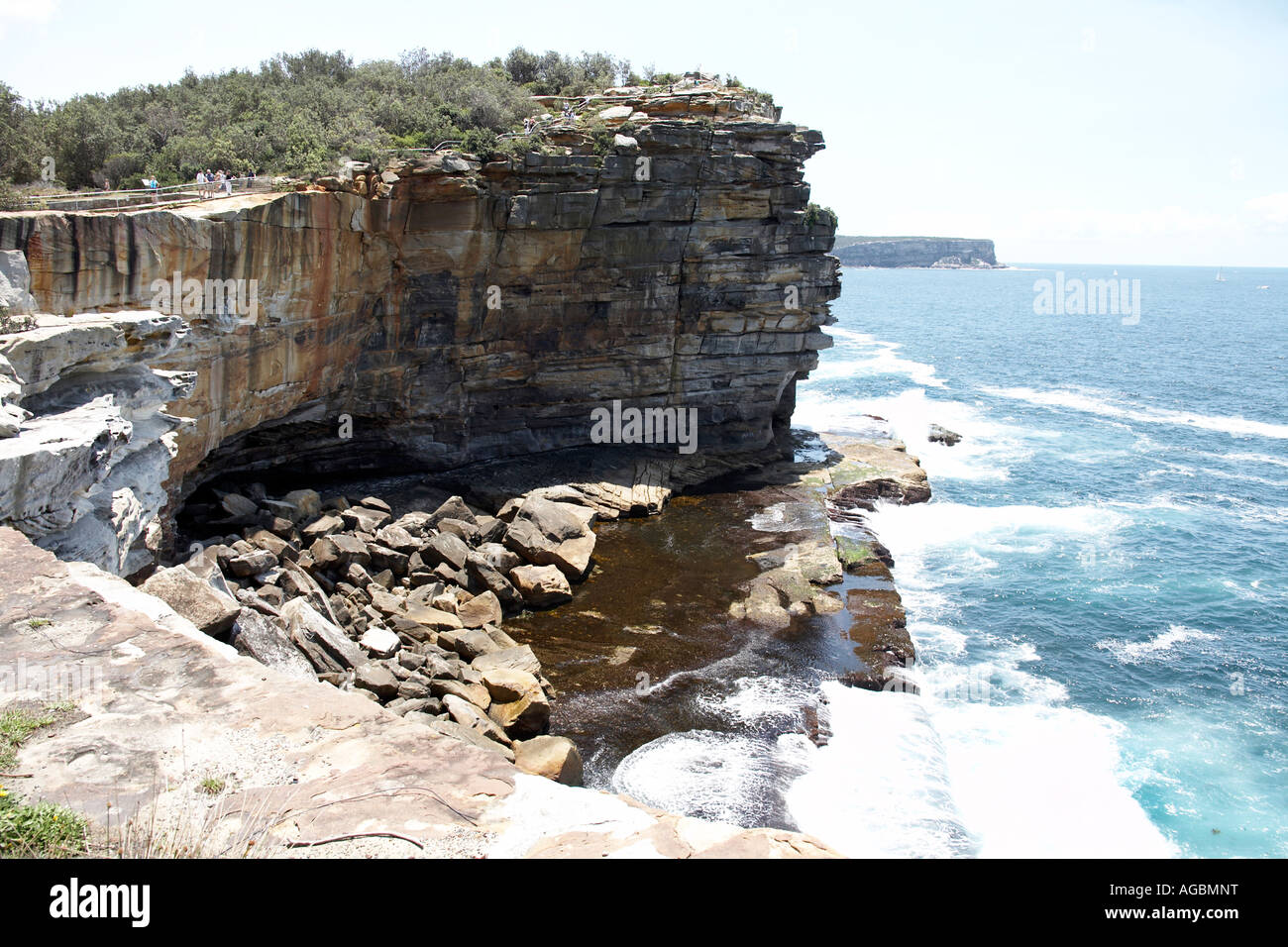 Cliff top views of the Pacific Ocean from Gap Bluff near Watsons Bay Stock Photo, Royalty Free