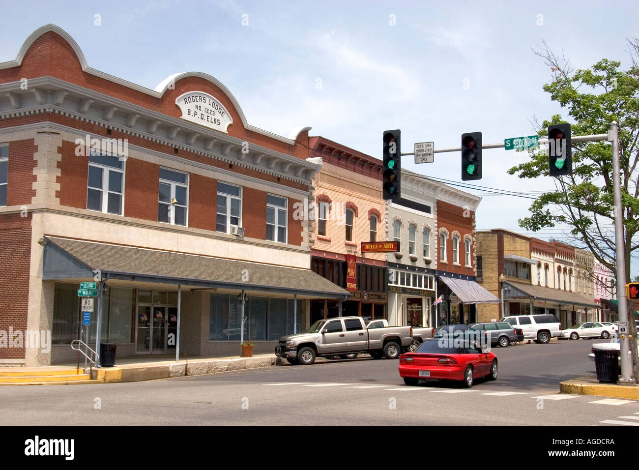 Main street of Rogers, Arkansas Stock Photo, Royalty Free Image