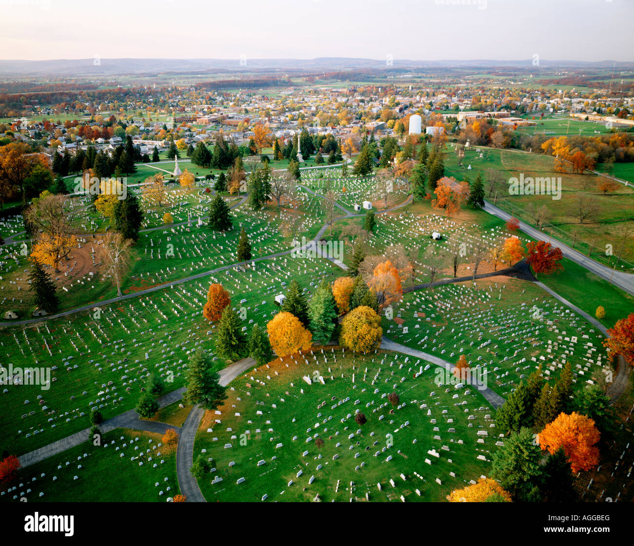 National & Evergreen Cemeteries From Observation Tower, Gettysburg