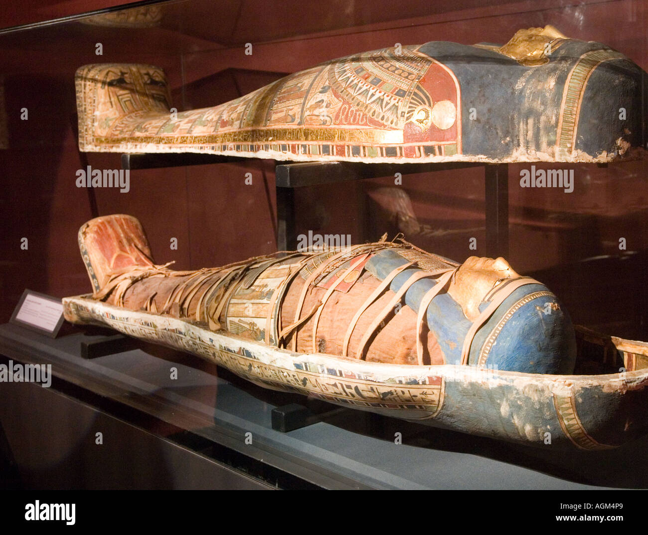 Mummy Case Casings in the Museum Alexandria Egypt Stock Photo, Royalty