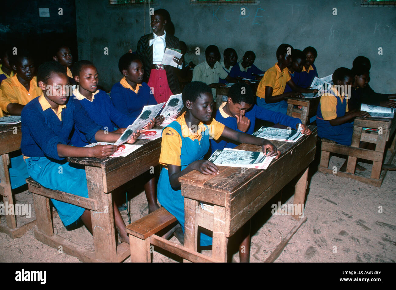 Standard 8 primary school children at Nyeri primary School Meru Kenya