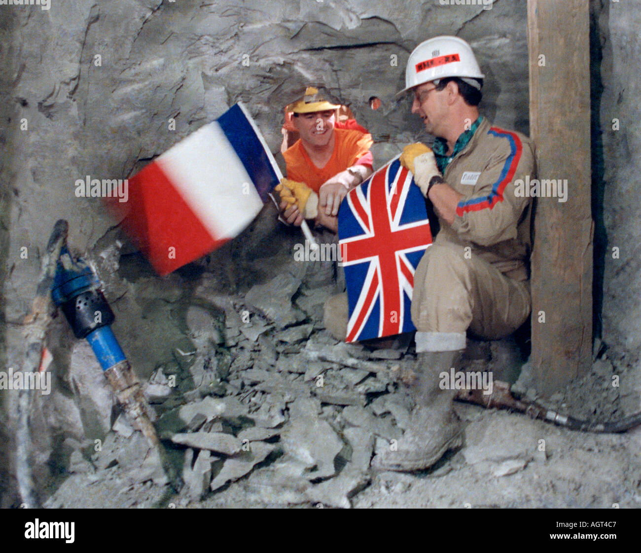 The historic Anglo French Channel Tunnel undersea service tunnel Stock Photo, Royalty Free Image