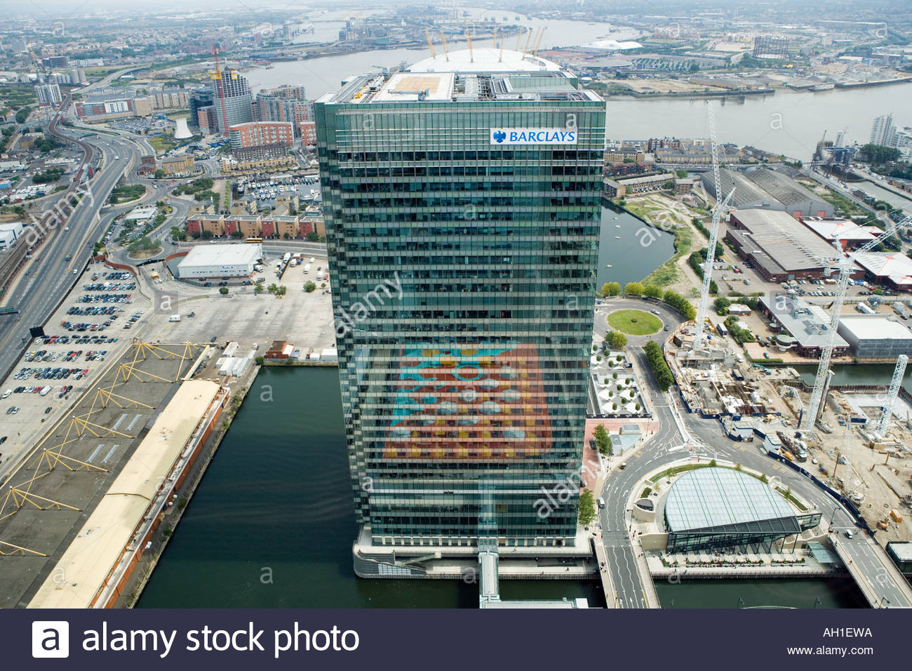 Barclays Bank Headquarters, Docklands, Canary Wharf, London UK Stock
