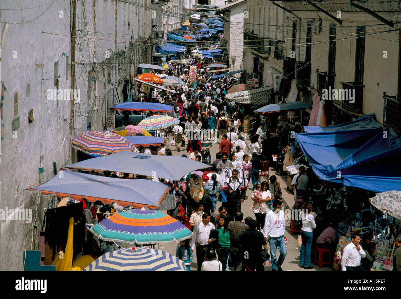 Street market Old town Quito Ecuador South America Stock Photo, Royalty