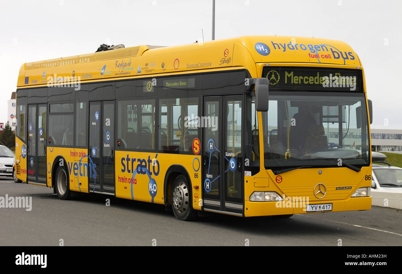 Hydrogen Powered Bus Reykjavik Iceland Stock Photo, Royalty Free Image