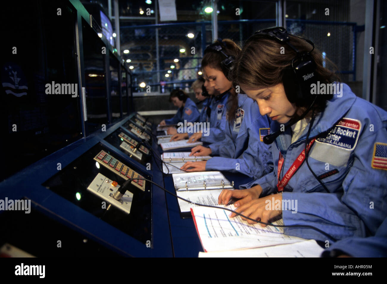 Huntsville, Alabama. Space Camp 13 yr olds in control room during Stock Photo, Royalty ...