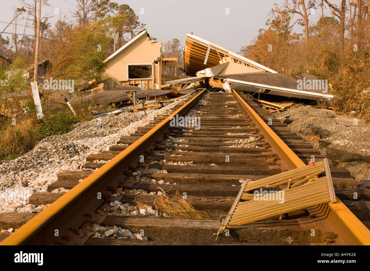 Hurricane Katrina damage near Waveland Mississippi USA Stock Photo
