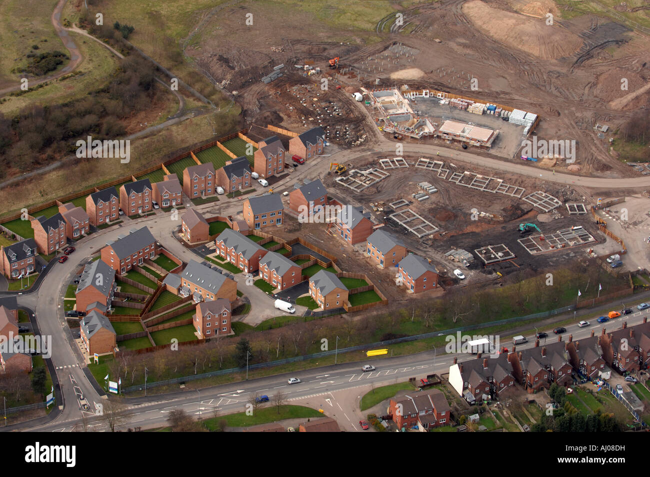 New housing development on former mining area at Huntington Cannock