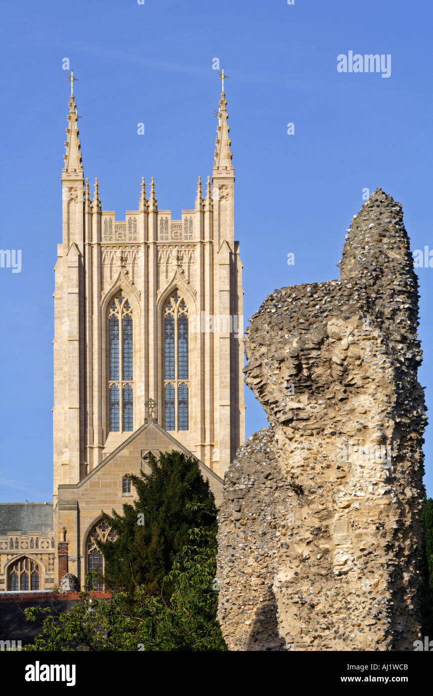 Saint Edmundsbury Cathedral With The Newly Completed Tower Behind The