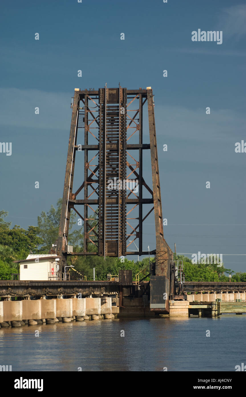 train bridge railway drawbridge transportation Stock Photo, Royalty
