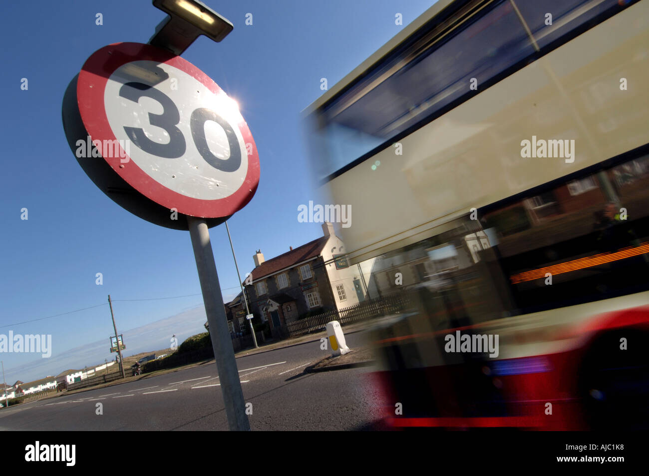 a-clear-road-ahead-for-a-bus-in-a-30mph-