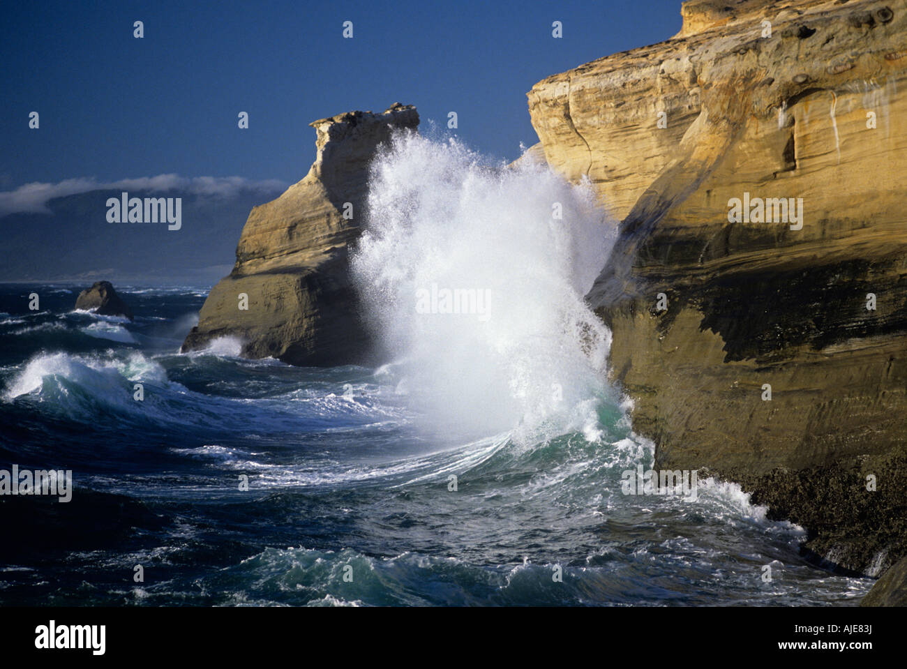 Cape Kiwanda State Park National Recreation Area Waves Breaking On