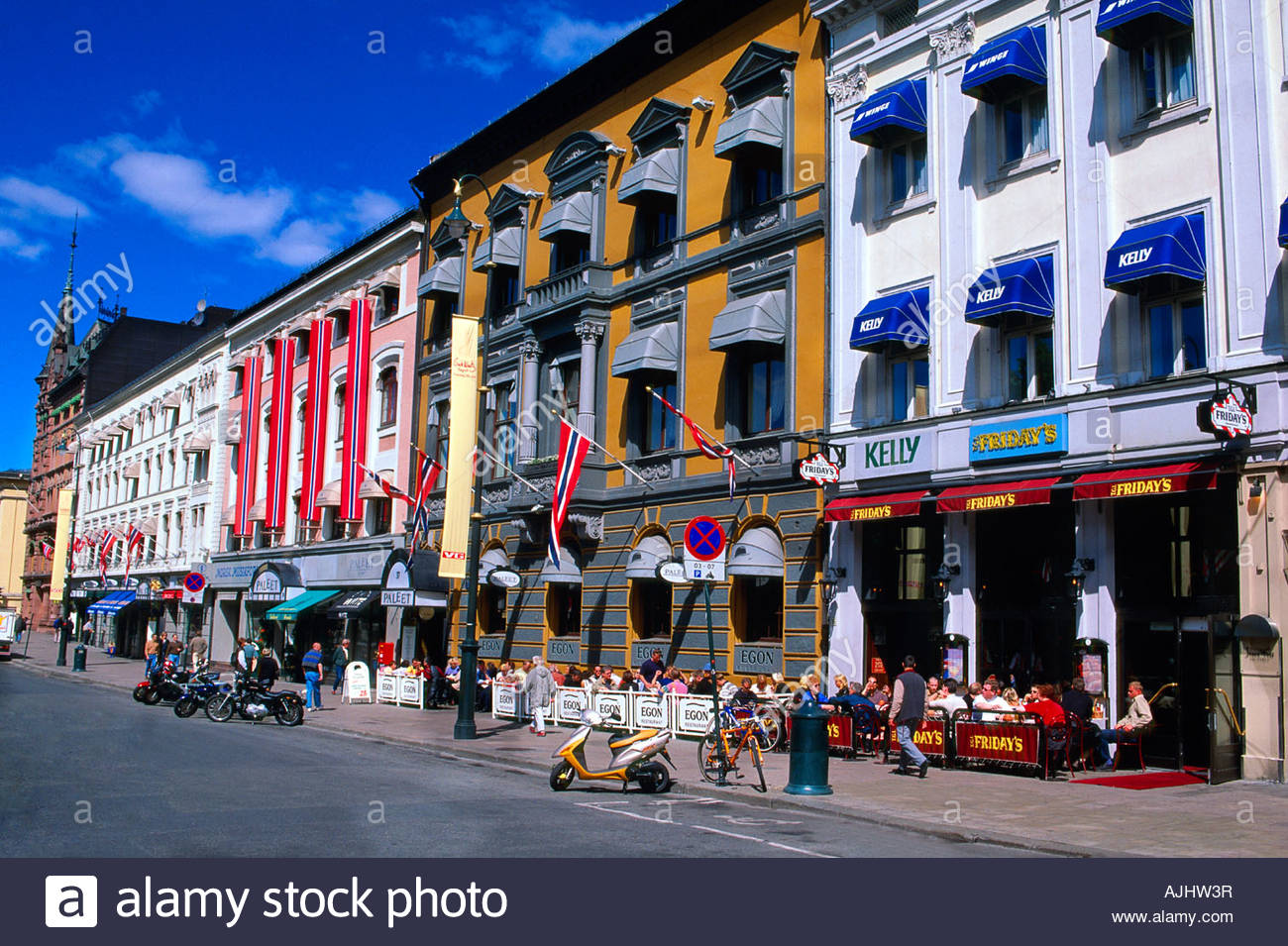 Karl Johans Gate main shopping street Oslo Norway Stock Photo 14744506