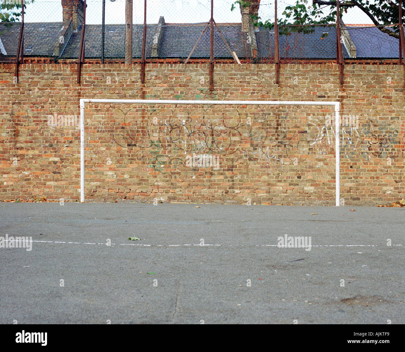 Football goal painted on wall Stock Photo, Royalty Free Image 4820216