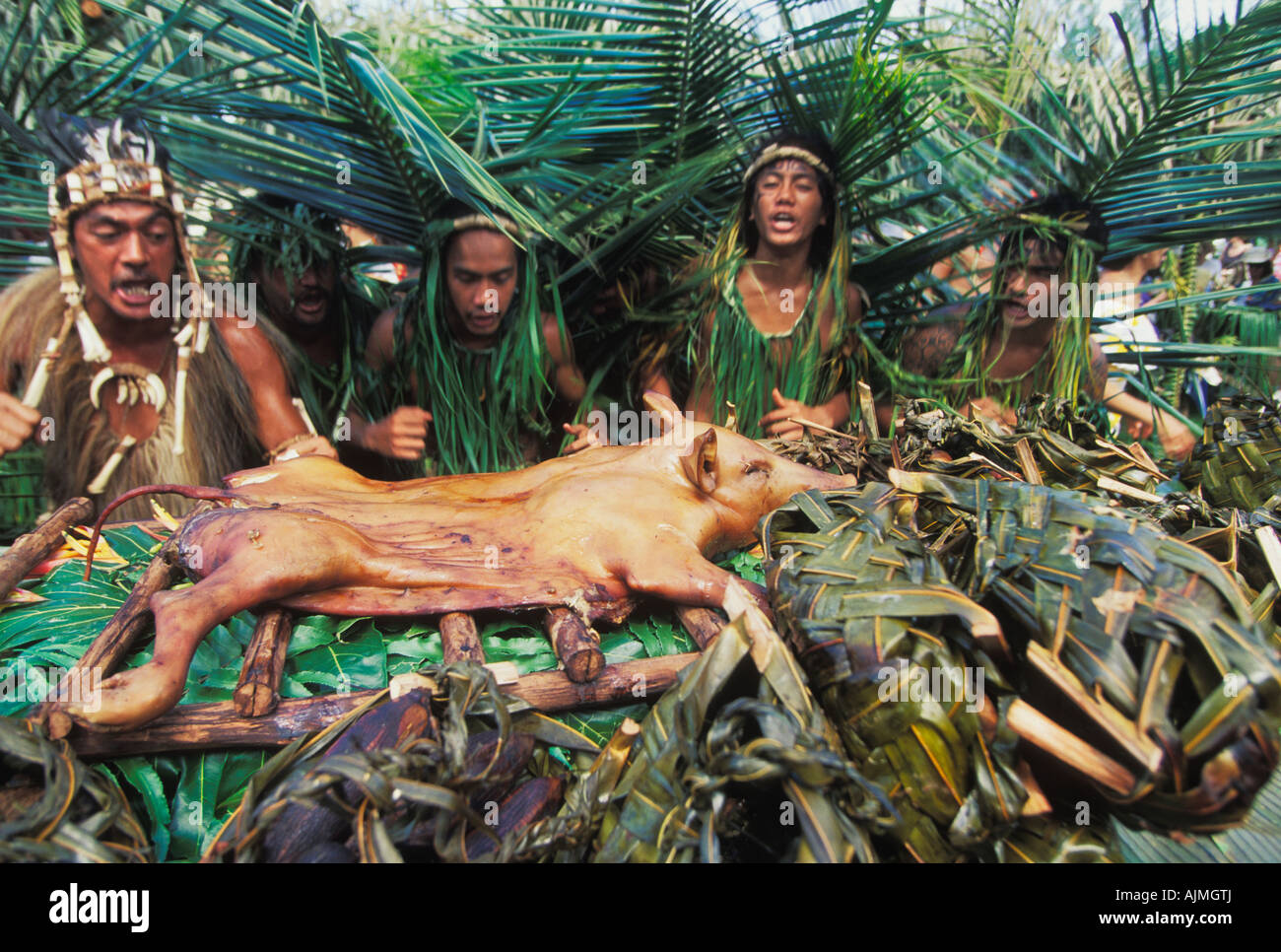 local polynesians in fatu hiva roast a pig in the local polynesians in fatu hiva roast a pig in the