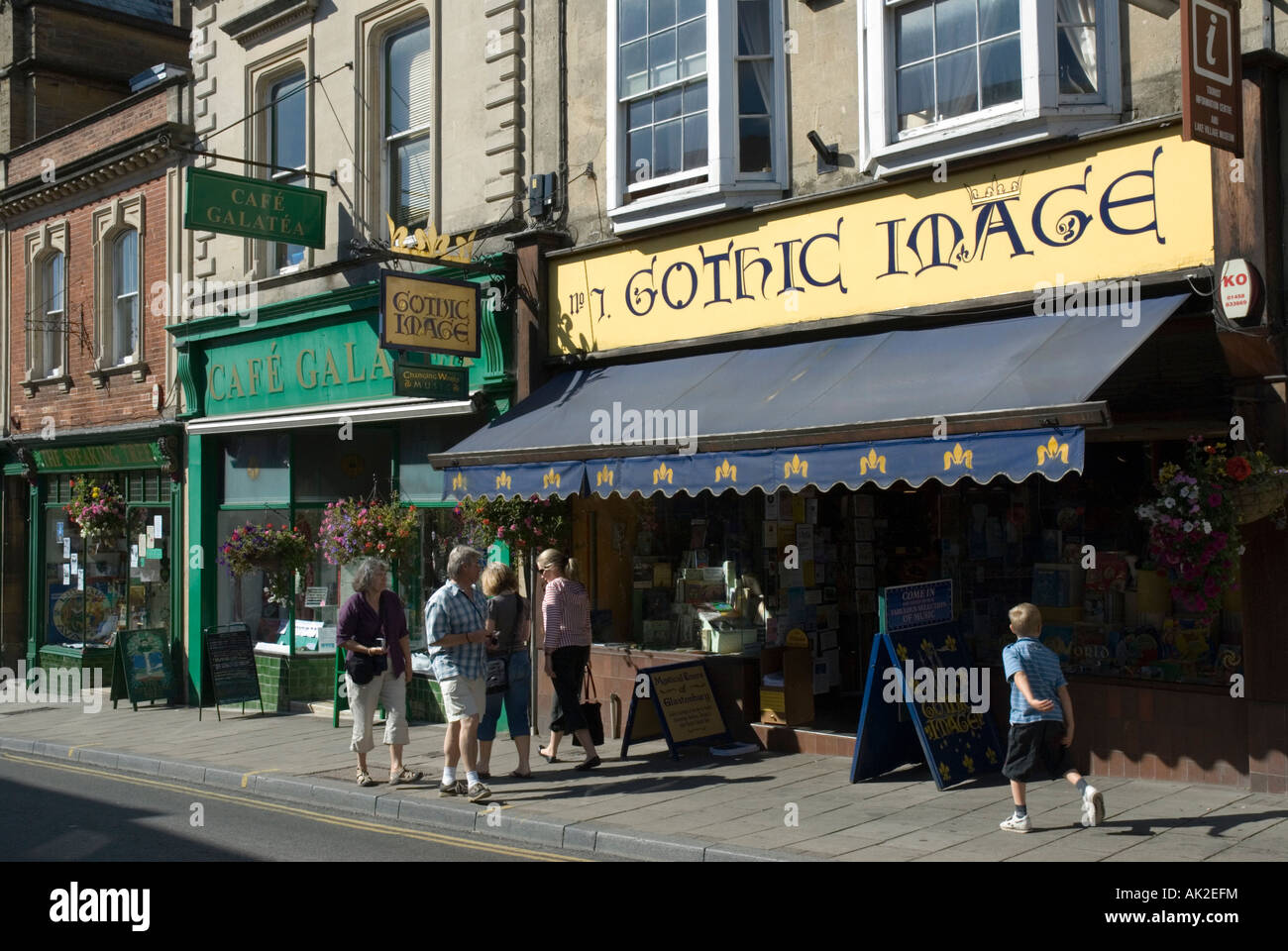 town centre high street glastonbury with funky shops town centre high street glastonbury with funky shops