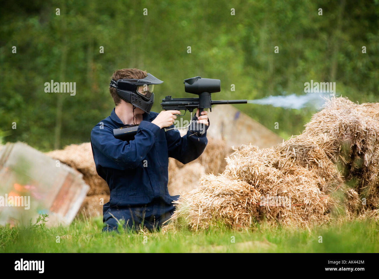 Paintball gun firing Stock Photo 14878555 Alamy