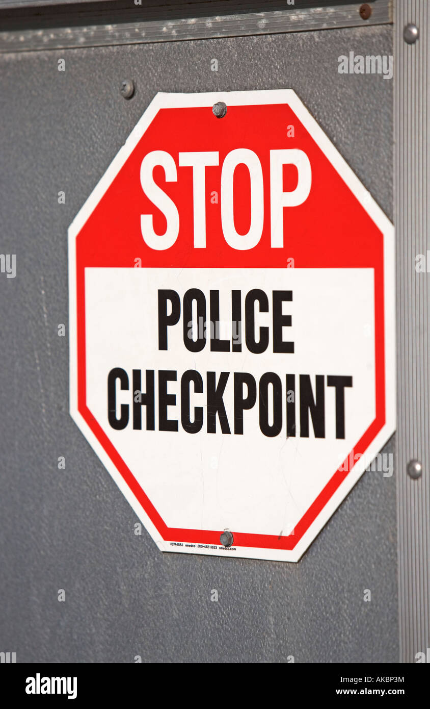 STOP SIGN, TRAFFIC SIGN, TRANSPORTATION, POLICE CHECKPOINT, WARNING