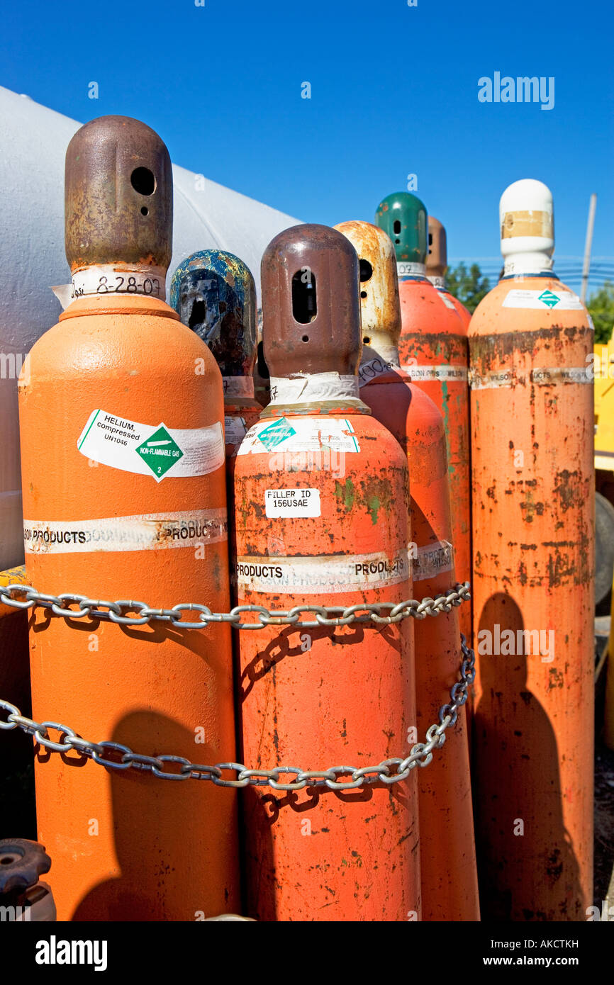 ACETYLENE TANKS, OXYGEN TANKS, FUEL, DANGER, EXPLOSIVE, WELDING, IN A