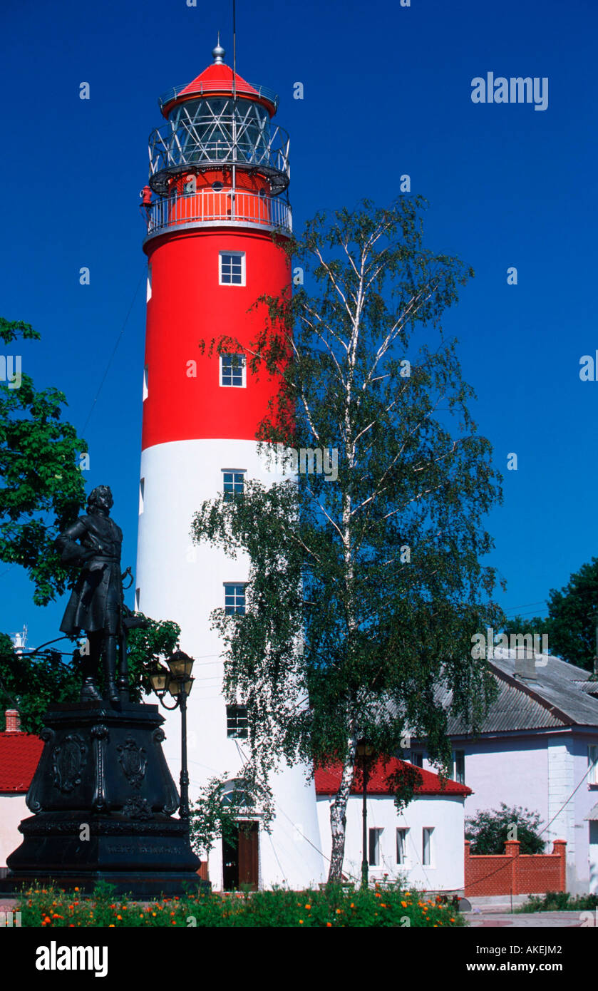 Kaliningrad , Baltijsk (Pillau), der 32 m hohe Leuchtturm (Majak Stock