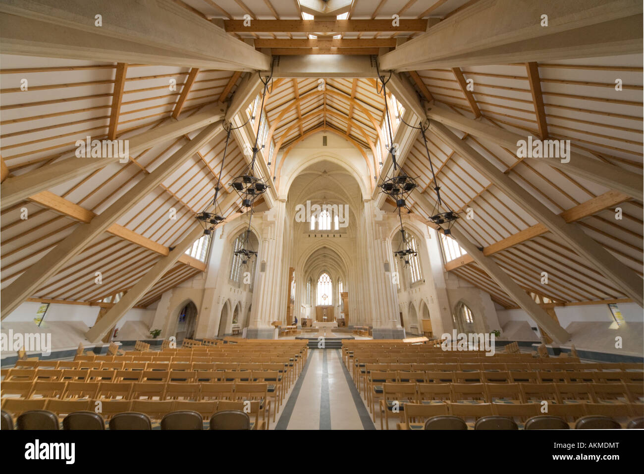 Interior Douai Abbey Church Berkshire Stock Photo, Royalty Free Image
