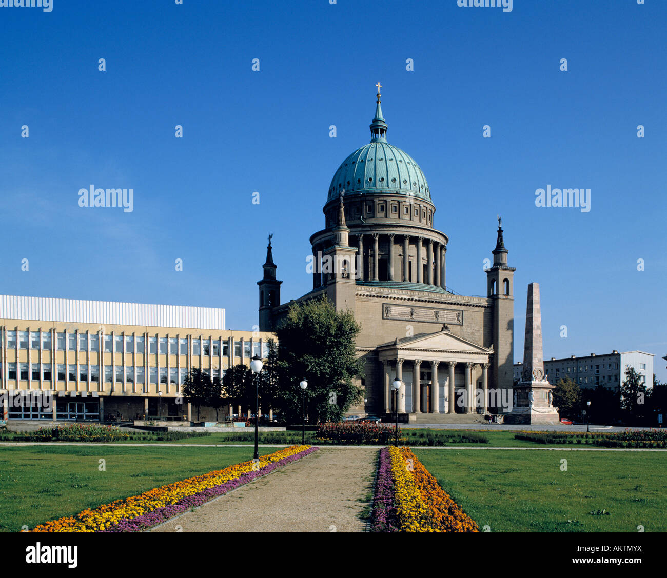 Kirche Sankt Nikolai, Obelisk, Klassizismus, Potsdam, Havel Stockfoto