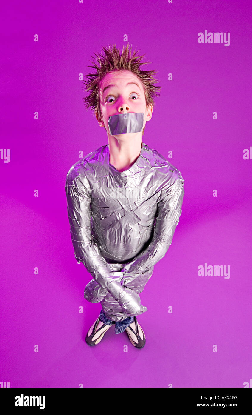 Boy bound by duct tape Stock Photo, Royalty Free Image 15085767 Alamy