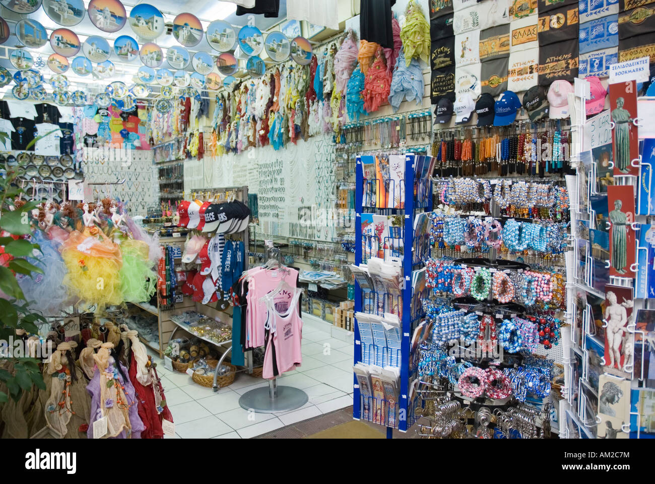 Tourist souvenir shop Monastiraki, Athens, Greece Stock Photo, Royalty