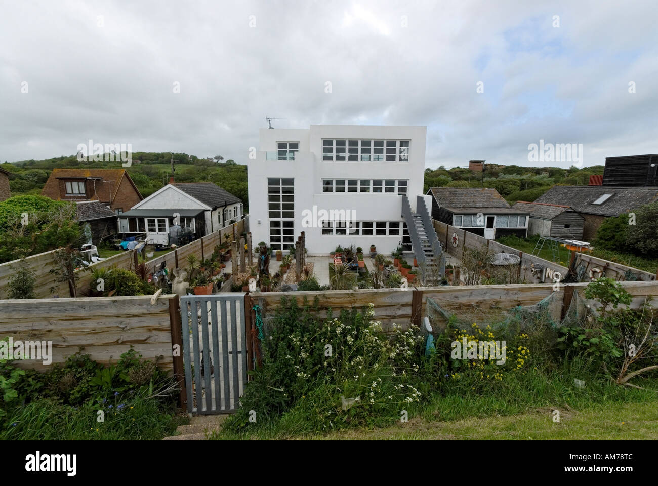 The Big White House at Pett Level, East Sussex, a modernist house Stock