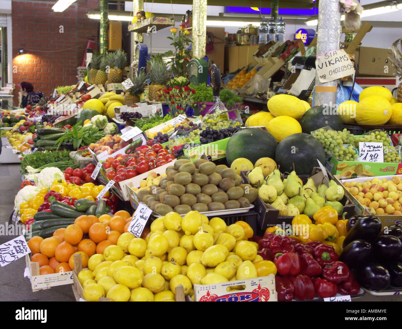 Fruit and Veg Stall Central Market Riga Latvia Stock Photo, Royalty ...
