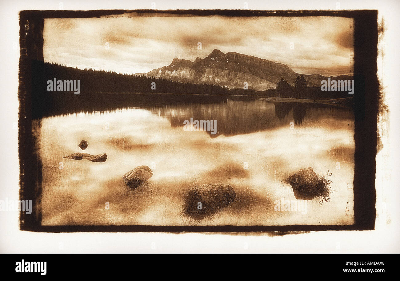 Mount Rundle And Reflection On Two Jack Lake Banff National Park