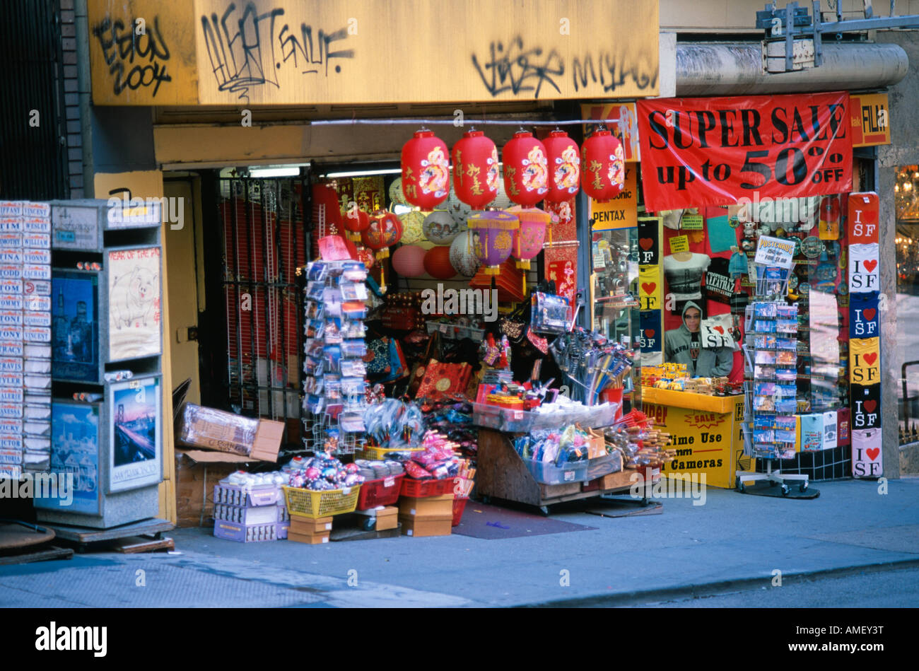 Tourist Souvenir Shop in Chinatown San Francisco California USA Stock