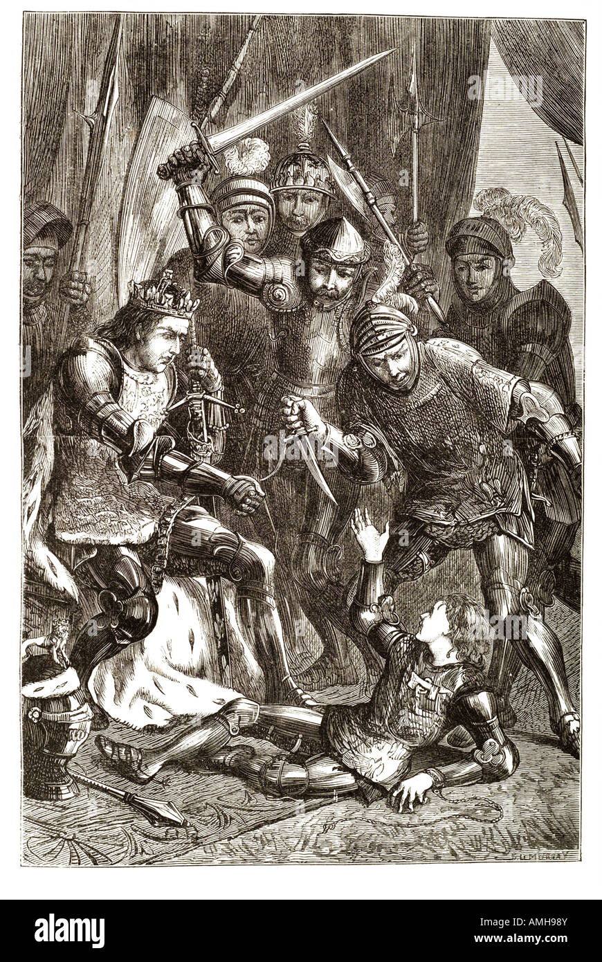murder of prince edward at Tewkesbury King Edward V Princes Tower Stock