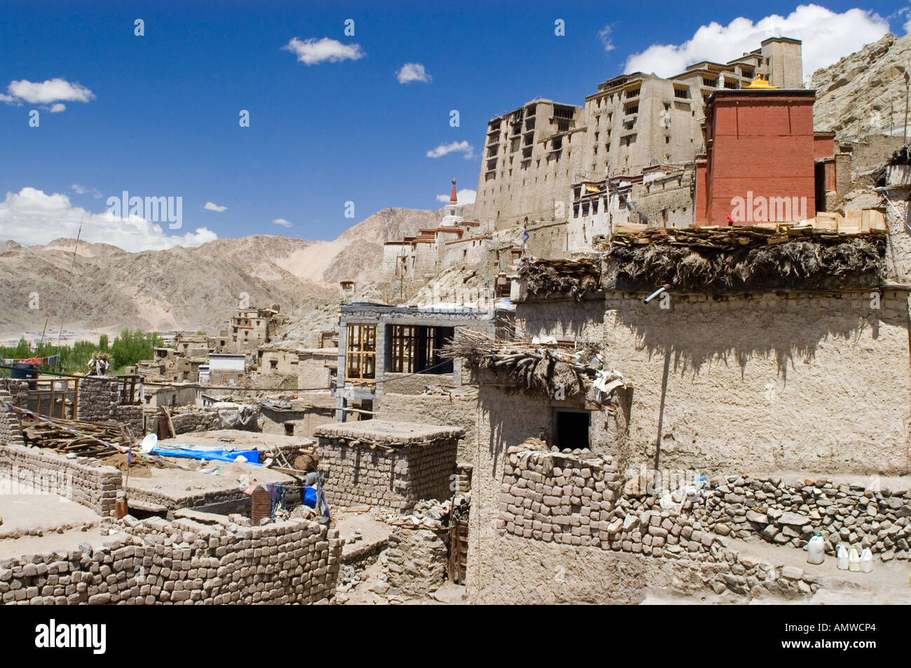 Old house in the historic center of Leh, Ladakh, Jammu and Kashmir