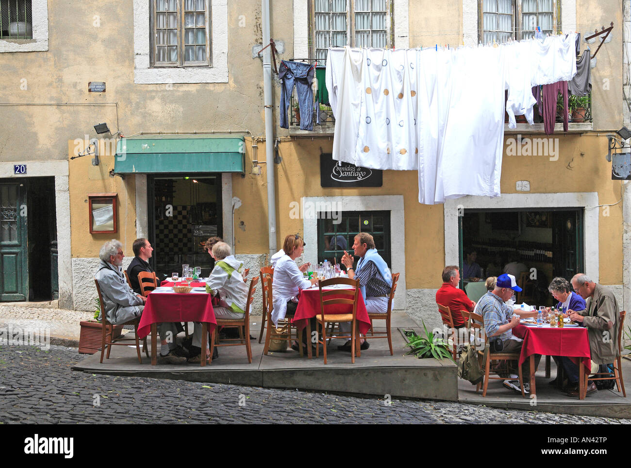 Portugal, Lisbon, Alfama, Restaurant Stock Photo, Royalty Free Image