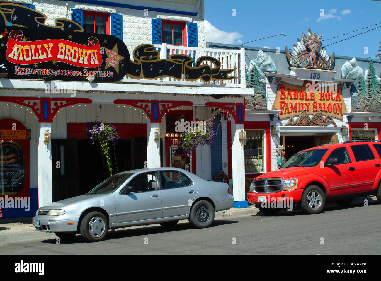 Jackson Hole Play House and Saddle Rock Family Saloon in Jackson Stock